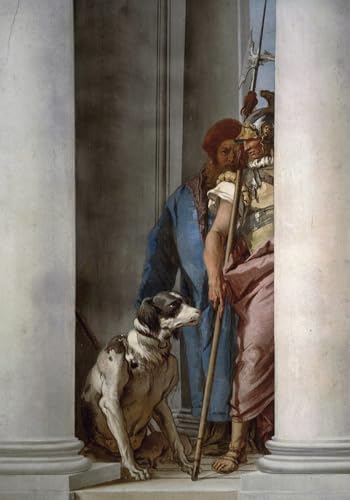 Ulysse et son chien Argus affiche sur toile pour sublimer votre décoration de salon moderne 60x90cm