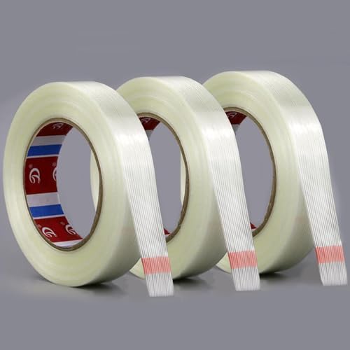 Image of KAIY Strapping Tape 3 Roll Fiberglass Reinforced Packing Tape 1 /2 inch