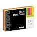 Oxford Neon Index Cards, 4" x 6", Ruled, Assorted Colors, 100 Per Pack (99755EE)
