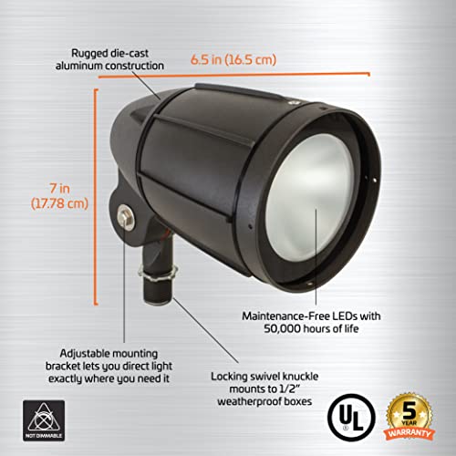 Newhouse Lighting BLF12BRZ 12-Watt Outdoor LED Flood Light, Weatherproof, Bronze - Thumbnail 5