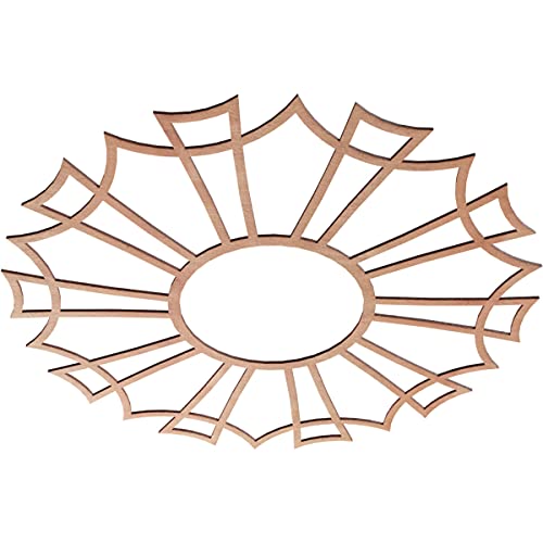 Image of Ekena Millwork 36 inchOD x 12 5 /8 inchID x 3 /8 inchT Augustus Wood Fretwork Pierced Ceiling Medallion, Cherry