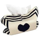 ティッシュバッグ ハート柄 ニット 紙収納袋 ティッシュケース 家庭用 オフィス ホテル リビングルーム テーブル ティッシュボックス 紙収納 デスクトップ 装飾 スタイル1