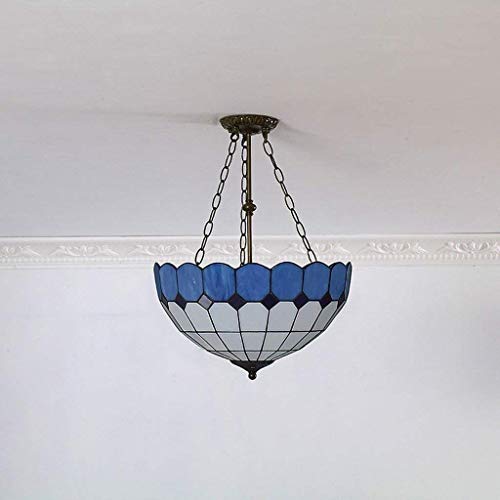 Lustre bleu chambre plafonnier E27 design méditerranéen rétro