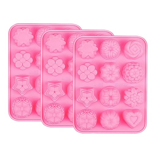 Selecto Bake Moule En Silicone à 12 Cavités, Fleur 3D, Cœur, Fruit