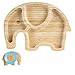 Tiny Dining Kinder Bambus Elefant Platte mit Saugnapf - Segmented Entwurf, umweltfreundlich - 24cm - Blau