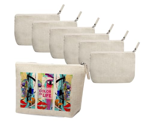 10 Neceser Estuche sublimación, Bolsa de cosméticos, Estuche de lápices, artículos de tocador de Viaje, Estuches multifunción, 10 Piezas, 22 x 14 x 6.5 cm