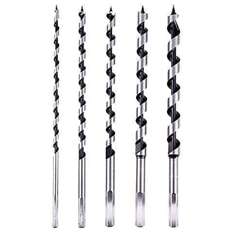 GOSONO 5pcs 6-14mm Deluxe hex shank Auger drill Bit Set Milling cutters for thick wood hole cutter, 230MM long Cover