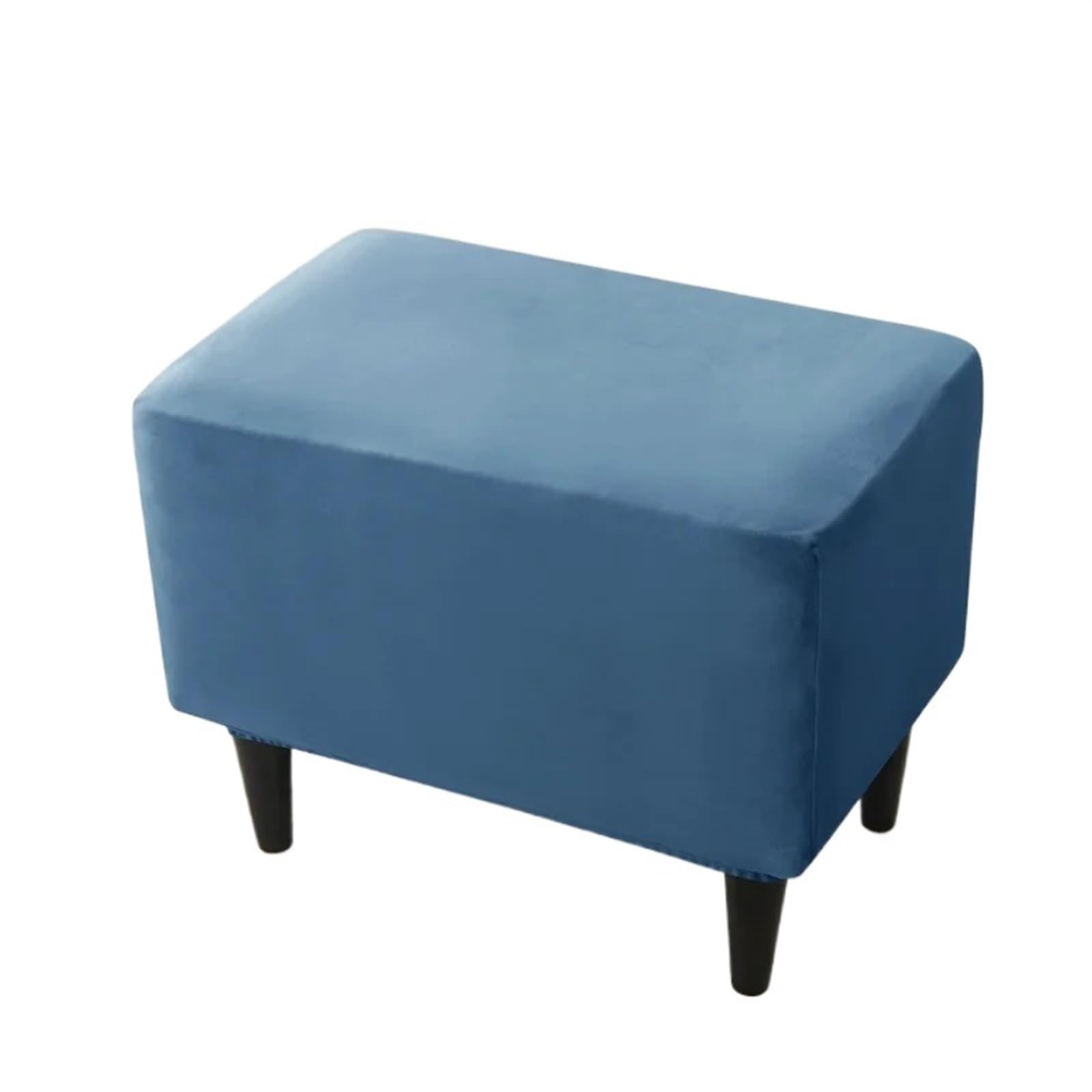 YXINAER Foot Stool Cover Velvet Elastic Ottoman Stool Cover Rectangle Bedroom(B11 Footstool Cover)