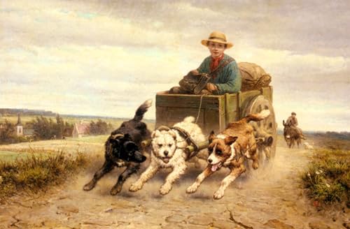 Pintura El carrito para perros para Decoraciones del Hogar en Salón Moderno