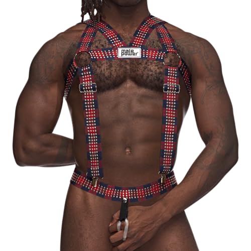 Harnais élastique clouté noir mode alternative poitrine homme tendance