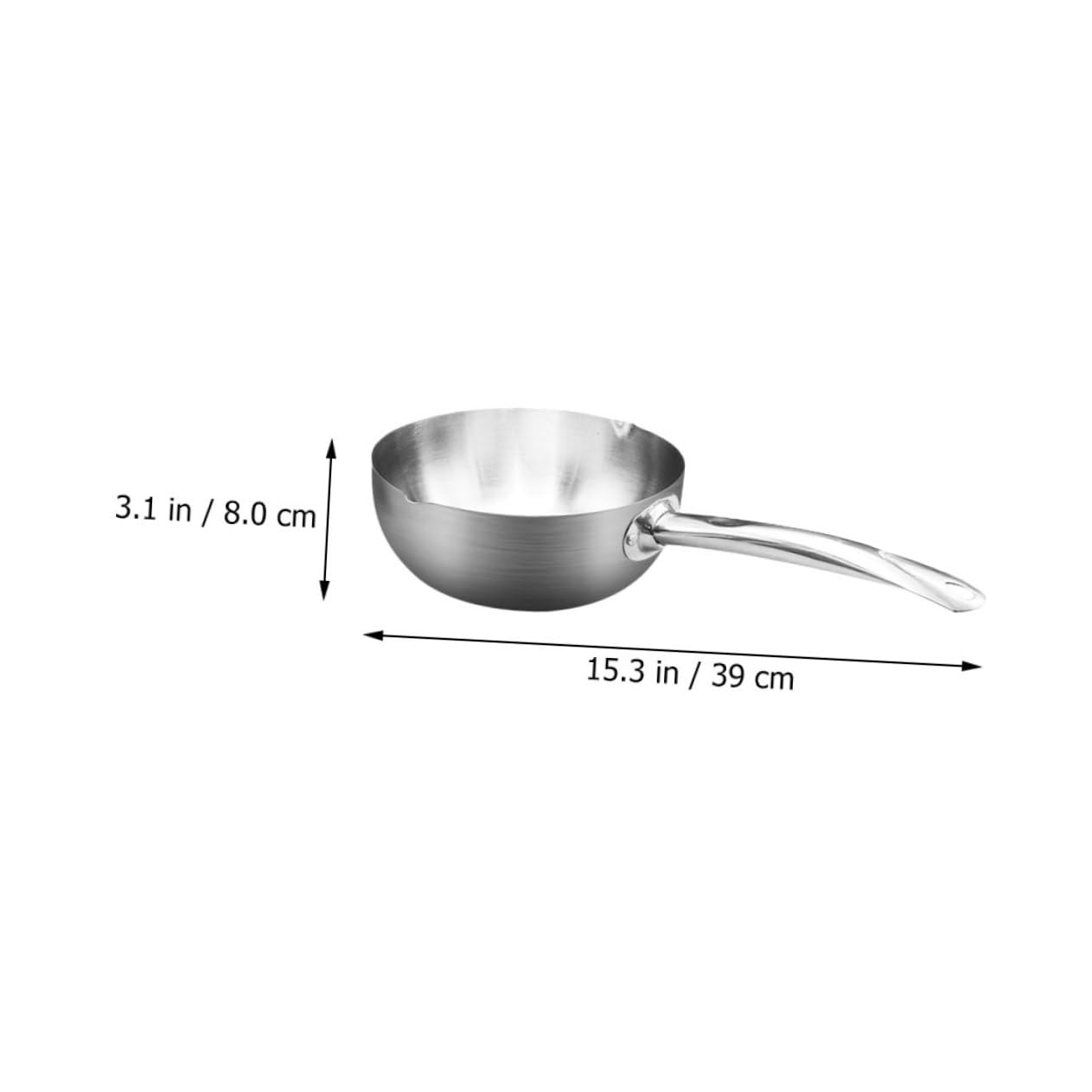 SHOWERORO Stainless Steel Pot Heat Resistance Practical Flat Bottom Cooking Pot for Candy Sauce and for Induction Cookers