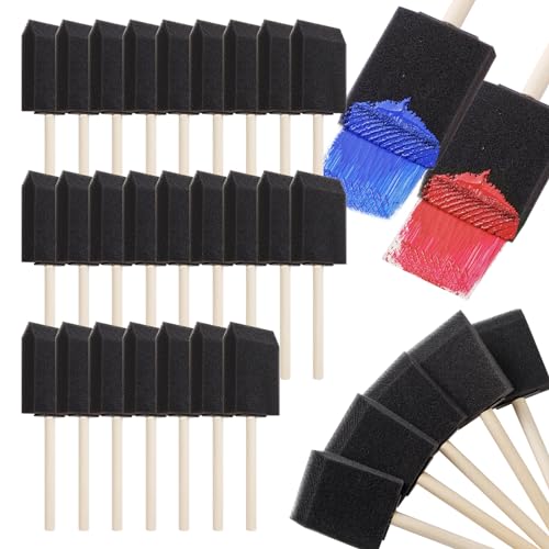 120 Pcs Foam Paint Brushes 2 Inch Foam Brush for Painting Bulk Sponge Brushes with Wood Handles Art Paintbrushes Set for Staining Varnishing Finishing Touchup and DIY Craft Projects