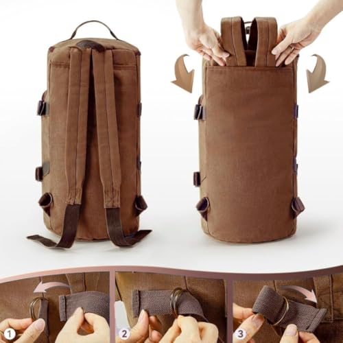 KARRIER 50 Litre Travel Backpack Duffle Bag Gym Bag Water Resistant Daypack Bag for Cycling Trekking Hiking Camping (Pocket, Brown) - Image 5