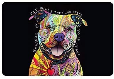 Covder52 Fimaliy Pit Bull Dog, Beware of Pit Bulls They Will Steal Your Heart Indoor/Outdoor Doormat Door Mat Decor Rug Non Slip Mats 23.6"(L) x 15.7"(W)