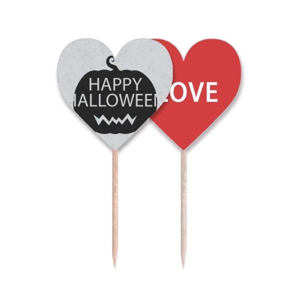 Drapeau amour cœur et étiquette cupcake Halloween pour décoration table