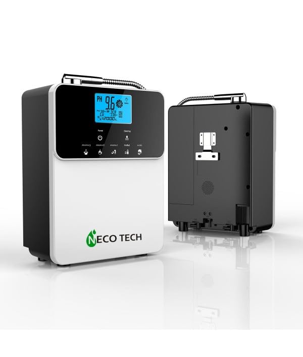 Image of NECO TECH AL-808A 11 Plates Alkaline Water Ionizer Machine | pH 3.5-10.5 | Hydrogen-Rich Antioxidant Water Generator | Touch Panel, Filter, ORP Display (White, 1 PCS)