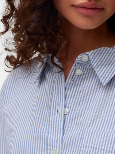 T-Shirt VERO MODA VMIDA bleu clair rayé pour éviter les hauts déformés