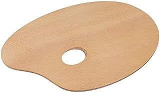 Wooden Painting Palette, Wood Painting Tool, 11.8" x 7.9"in Use with Acrylic, Watercolor, Oil Paints & Brushes