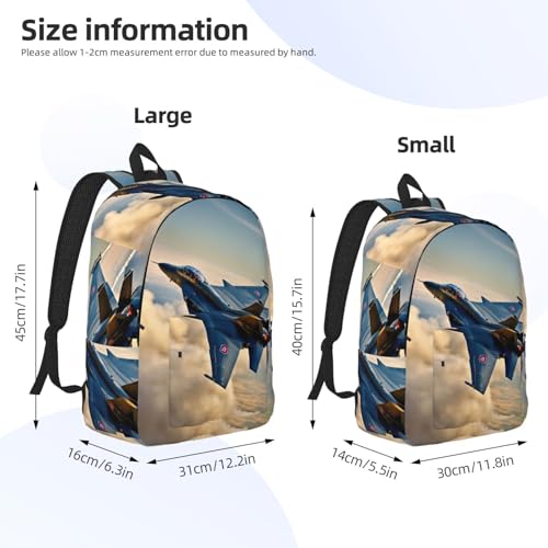 Aircraft Fighter Jets print Duffel Bag, Lightweight Duffel Bag, Casual Backpack, 17.7 x 6.3 x 12.2 inches4