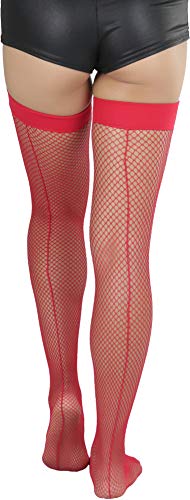Image of ToBeInStyle Womens Beautiful Backseam Fishnet Thigh High Stockings
