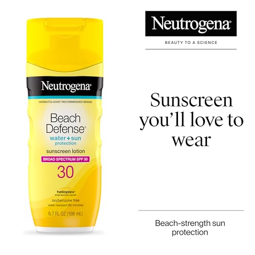 neutrogena sunscreen lotion beach defense spf 30 face and body sunscreen hawaii reef act 104 compliant octinoxate amp oxybenzone free oil free fast absorbing sun care 67 fl oz