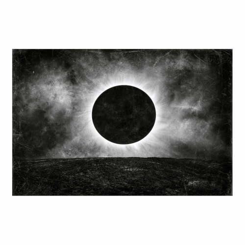 Affiche éclipse ancienne sur toile de coton décoration haut de gamme 70x100cm