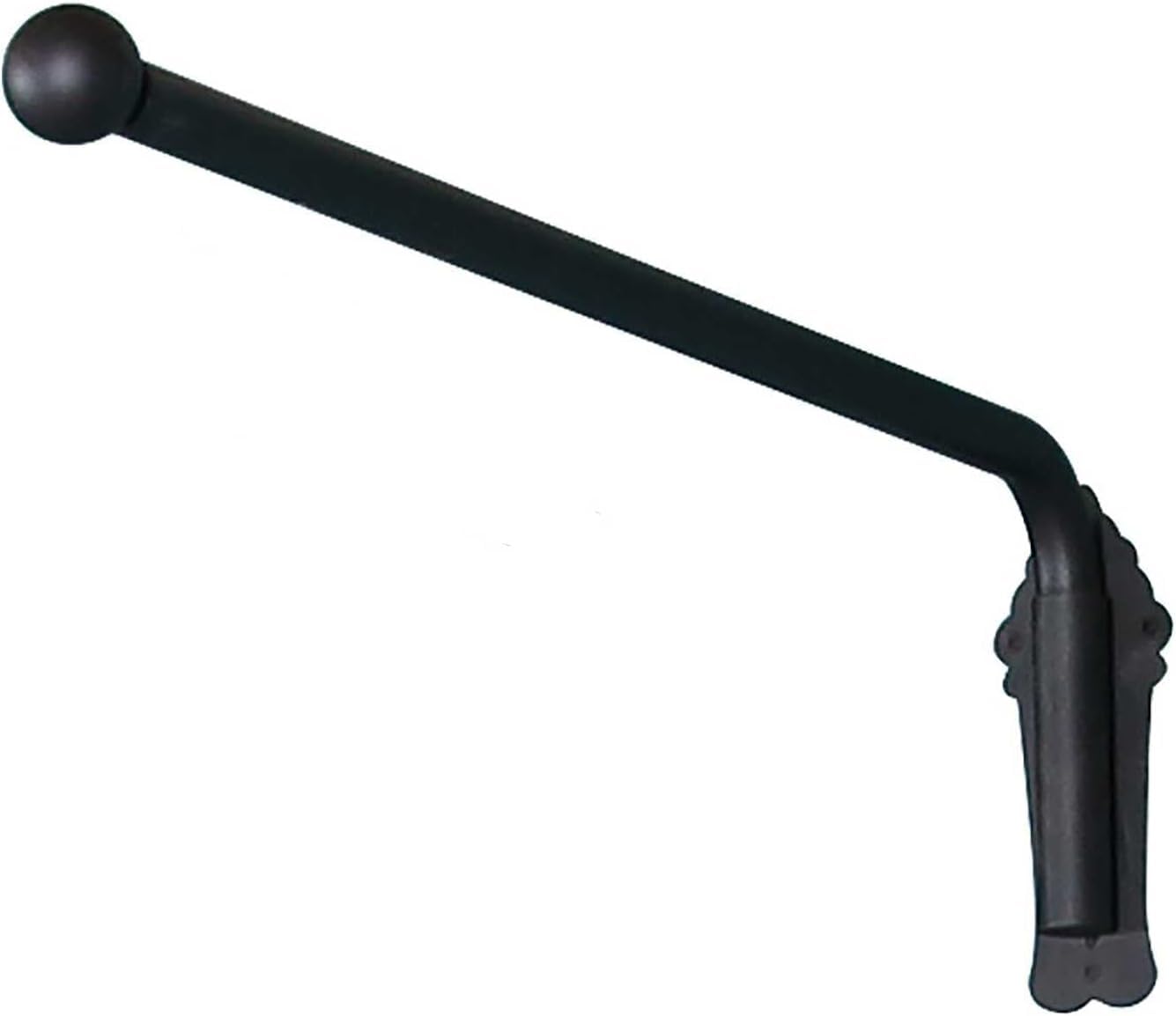 Barra de cortina con brazo giratorio pesado con topes, 40 kg de metal, 25 mm de diámetro, barra de cortina para cocina, cuarto de baño