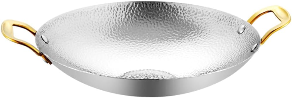 Luxshiny Stainless Steel Saute Fry Pan, Non-Stick, Induction Safe, 12"