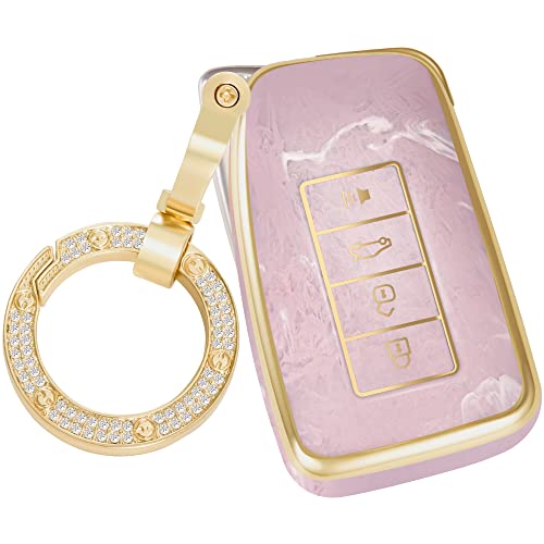 Sweetbond Key Fob Cover For Lexus Es Ls Ux Lc Gs Nx Rx Gx Rc, Fashion Key Shell With Diamond Gold Keychain (Pink) #TOP4