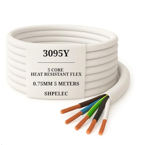 Image of SHPELEC® 5 Core Heat Resistant 3095Y 0.75mm White Cable (5m)