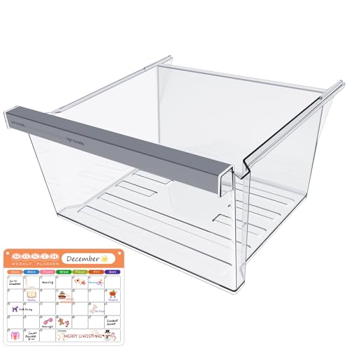 UPGRADED W11162443 Refrigerator Crisper Drawer Compatible with Whirlpool Fridge Drawer Replacement Parts Whirlpool Refrigerator Drawers WRS315SDHZ02 WRS315SDHZ05 WRS315SDHZ08 WRS325SDHZ08 WRS321SDHZ08