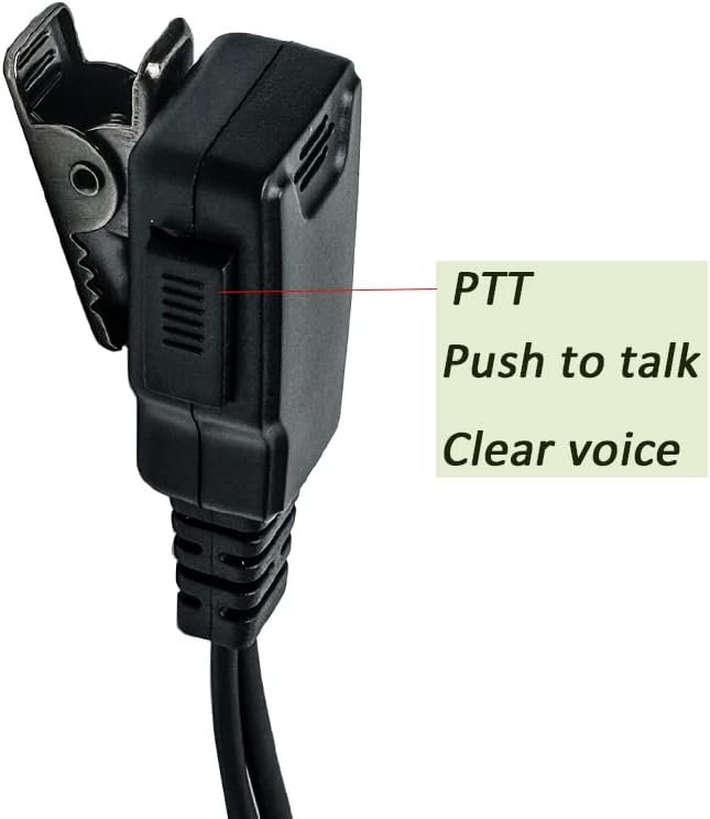 Acoustic Tube Earpiece Headset with PTT Mic Compatible for Yaesu VX-6R VX-7R VX-170 FT-270 Standard Horizon HX210 HX400 HX870 HX750S HX890 Walkie Talkie 2 Way Radio 5Pack