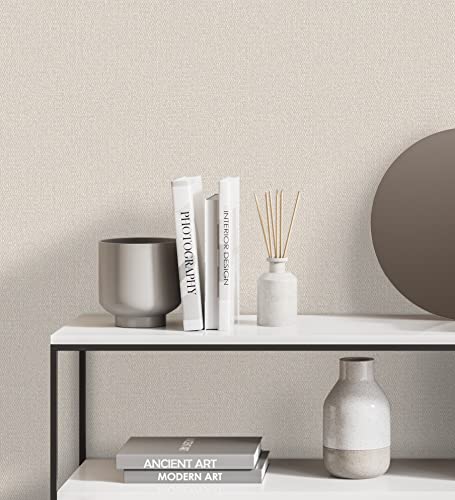 GAULAN 681176 - Papel pintado vinílico efecto fibra vegetal de yute con textura en relieve para pared salón cocina baño dormitorio pasillo - Rollo de 10 m x 1,06 m