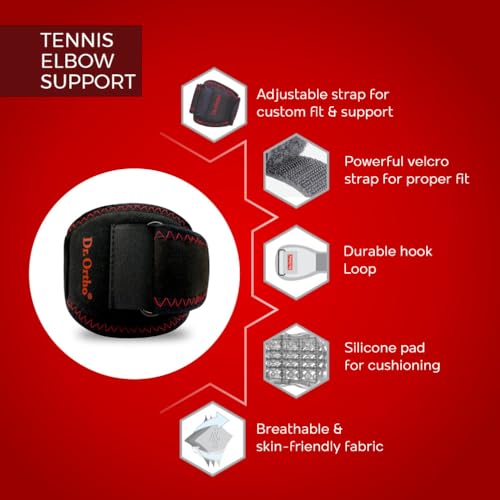 Image of Dr.Ortho Tennis Elbow Support for Gym, Support Band with Compression Pad and Elbow Strap Wrap for Sports - For Men & Women