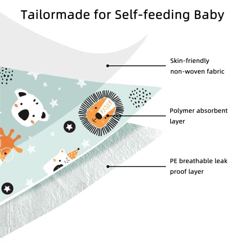 Wyslp Baby Disposable Feeding Bibs 25Pcs -Self Feeding Food Crumb Catcher, Leakproof Liner Large Travel Bib For Babies Toddlers 6-18 Months #TOP1