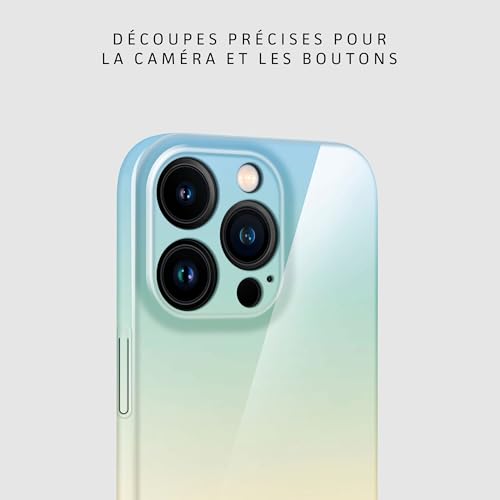 Coque iPhone 16 Pro mince rigide design avec protection caméra, étui imprimé vert menthe - 7