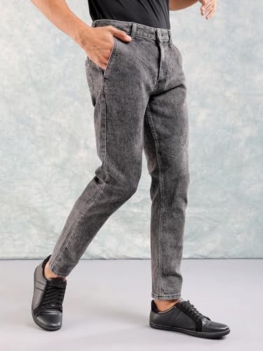 Image of The Indian Garage Co Men Slim Fit Solid Mid-Rise Stretchable Jeans