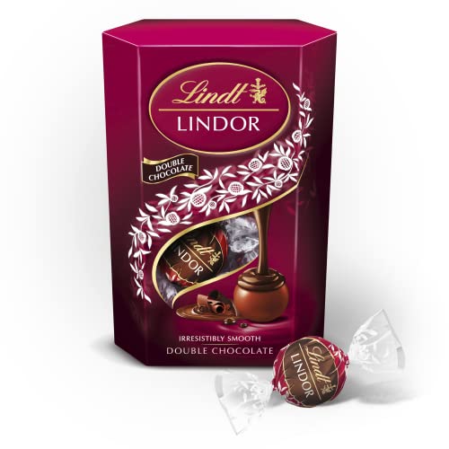 Lindt LINDOR Double Chocolate Truffles Box - approx. 16 Balls, 200g - The Gift - Milk Chocolate Balls with a dark chocolate and Smooth Melting Filling