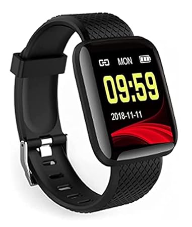 SHREE NOVA ID116 Plus Bluetooth Fitness Smart Watch for Men Women and Kids Activity Tracker (Black)