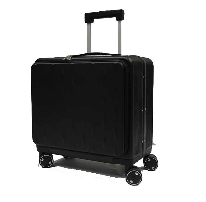Water Polo Executive Cabin Size Polycarbonate Laptop Trolley Case With 8 Spinner Wheels Tsa Lock Black
