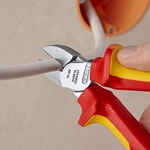 Knipex Diagonal Cutter Chrome-Plated, Insulated With Multi-Component Grips, Vde-Tested 160 Mm 70 06 160 #TOP7