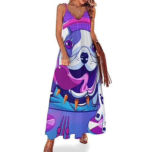 Robe de plage sans manches anti-chaleur coupe longue et décolleté col V