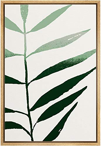 IDEA4WALL Framed Canvas Print Wall Art Green Color Blocks with Faded Textures Geometric Shapes Illustrations Modern Art Chic Colorful for Living Room, Bedroom, Office - 24'x36' Natural