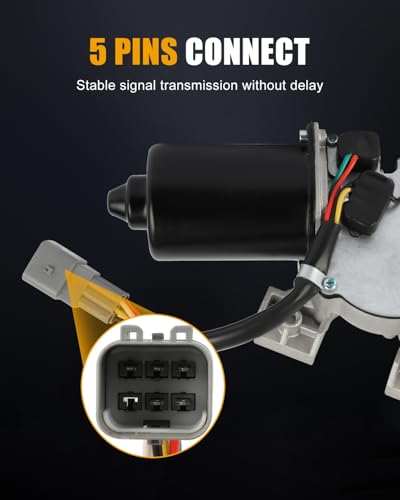 Image of ROADFAR Front Windshield Wiper Motor Fit for Chevrolet for Aveo 2007 2008 | For Pontiac For G3 2007 2008|For Suzuki For Swift+ 2007 2008|Replace 96648776|96652102|96850001|5 Pins