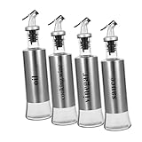 Happyyami 4stücke Teiliges Küchenöl Und Essigspender Edelstahl Flaschen Für Öl Essig Sojasauce Und Wein Stilvolles Küchenzubehör Für Praktische Anwendung
