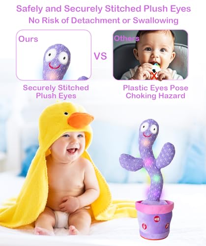 Image of Dancing Talking Cactus Toy Mimics Back, Interactive Singing Mimicking Cactus Baby Toy That Talks Back, Upgraded Safe Plush Eyes Baby Toys 6-12 Months, 1 Year Old Girl Gifts, Baby Girl gifts
