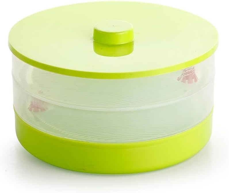 Sprout Maker with 4 Compartments for Multi Purpose Use Organic Home Making Fresh Sprouts for Living Healthy Life Sprouter Germinator for Grains, Seeds, Beans, Organic Sprouting Trays - Large Green