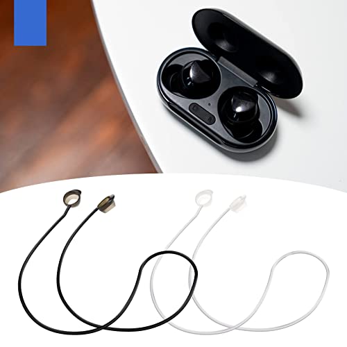 The Lord of the Tools 2pcs Wireless Earphone Silicone Anti-lost Strap Compatible with Galaxy Buds/Buds Plus Headphone Straps Earphone Anti-Lost Strap Hanging Neck Rope Black&White - Image 2