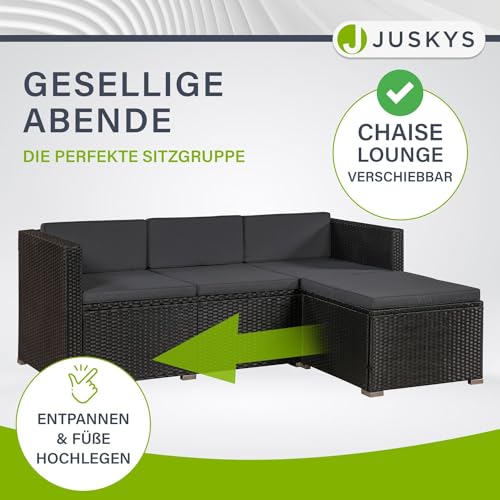 Gartenmöbel Set Juskys Polyrattan Lounge Punta Cana L für 4-5 Personen