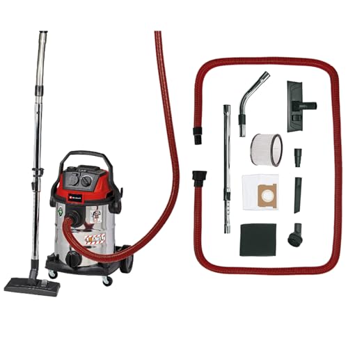 Einhell Aspirateur de Chantier Te-VC 2025 SACL (1 200 W, Cuve 25L, Classe de poussières L, pour des poussières de valeurs MAK1 MG/m³) Vendu avec Plusieurs Buses et filtres